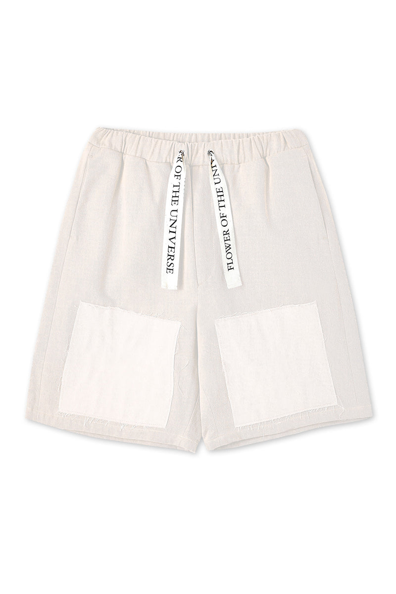 DENIM PATCHED SHORTS – FLOWER OF THE UNIVERSE
